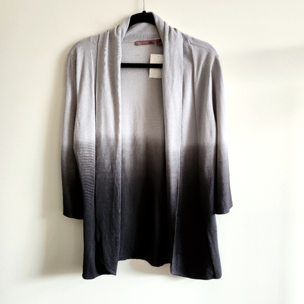 RED I NWT L Open Front Knit Cardigan I ombre purple grey